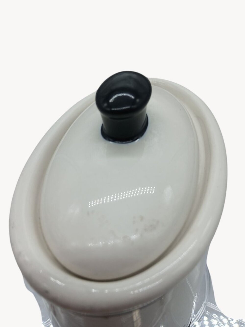 Vintage Waverly County Life Ceramic Lid Container Black White Toile Small Bath - Picture 12 of 16